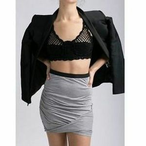 Helmut Lang soft Grey Heather Kinetic Jersey Skirt